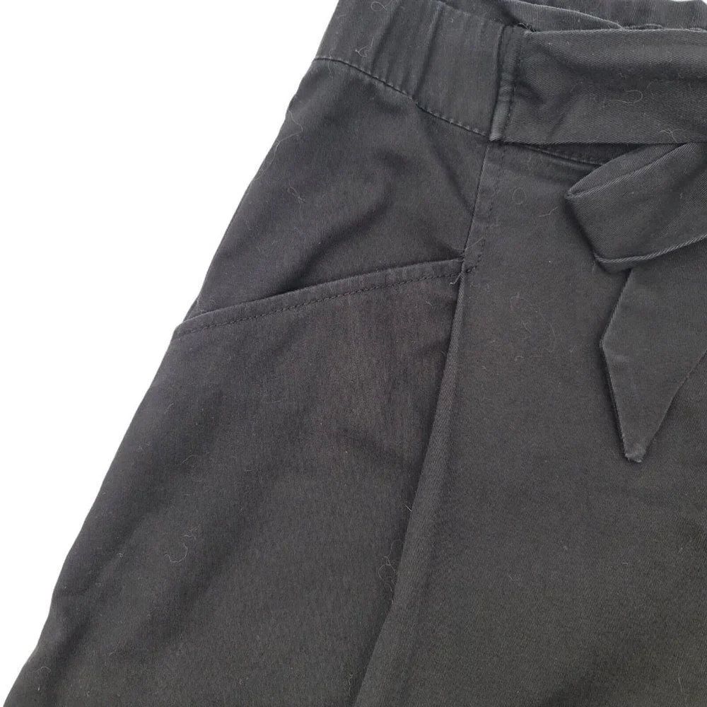 Zara Shorts Womens High Rise Elastic Waist Black Small Bow Knot Tie Pockets - Picture 8 of 10